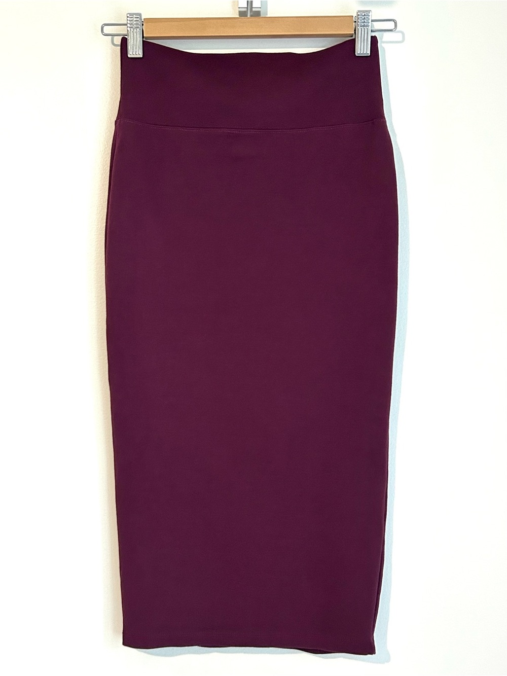 Wet Seal Deep Plum Pencil Midi Skirt, Size Small